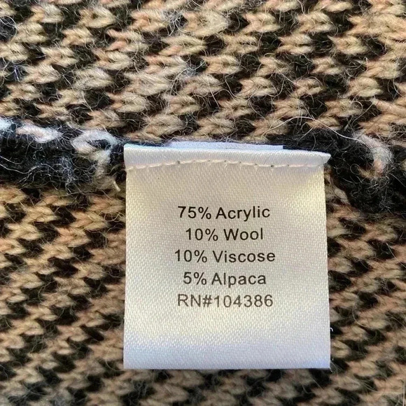 Garnet Hill Waterfall Open Front Cardigan Sweater, Black & Cream in Size Small. - Picture 7 of 12